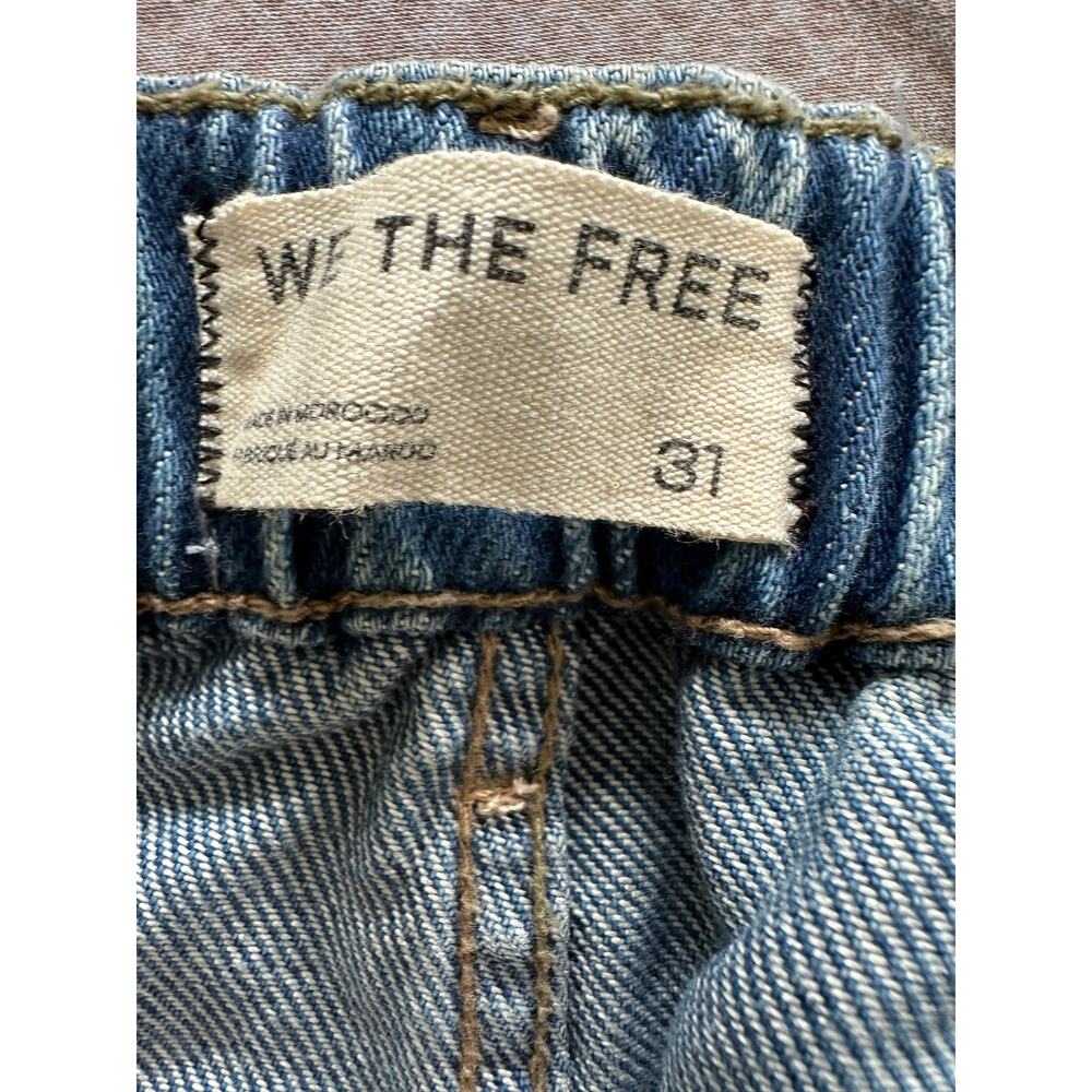 Free People Garden State Long Shorts 31 Denim Floral Distressed Y2K Boho - Picture 6 of 13